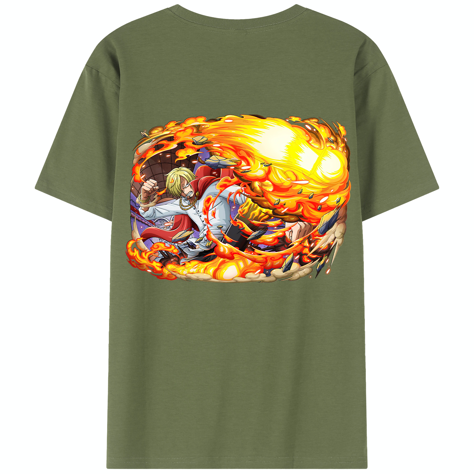 ワンピース サンジ ONE PIECE Sanji 綿100％半袖Tシャツ（背面プリント）